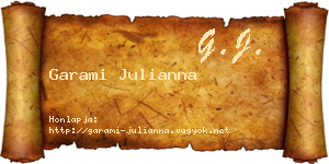 Garami Julianna névjegykártya